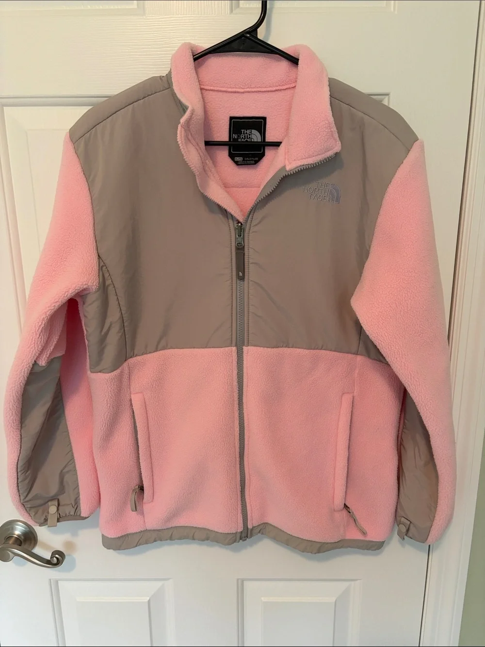 The North Face Pink and Gray Fleece Jacket Girls Size XL